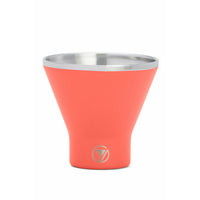 STEMLESS MARTINI TUMBLER - 8OZ/240ML - CORAL SPLASH